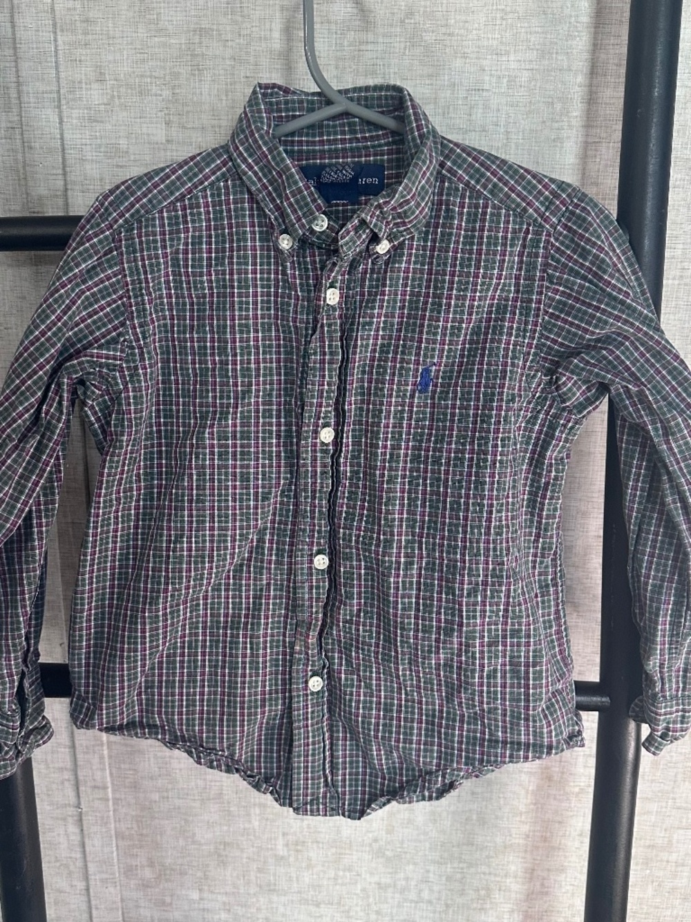 Ralph Lauren Toddler Boys 3T Button Down Shirt Plaid Long Sleeve Classic
